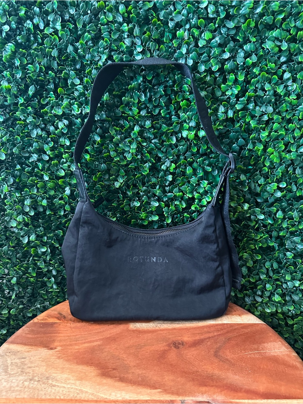Rotunda Milu Nylon Shoulder Bag, Black